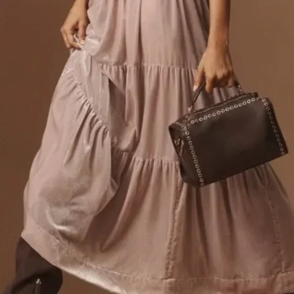 The Somerset Maxi Dress: Velvet Edition by Anthropologie in Lavender size M - Picture 3 of 4